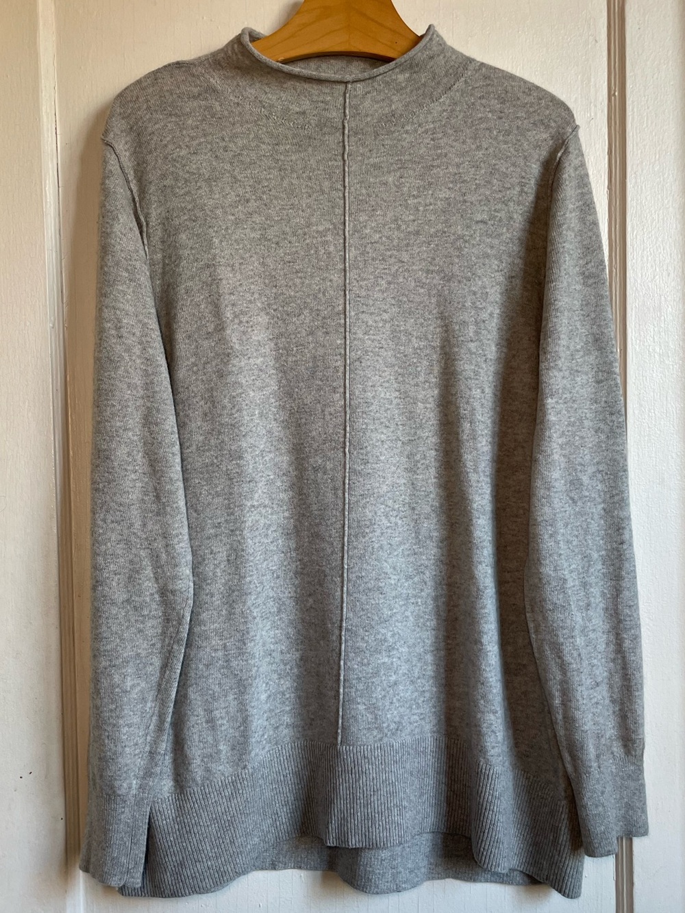 Banana Republic Italian Wool Cashmere Funnel Neck Tunic Sweater XL Gray